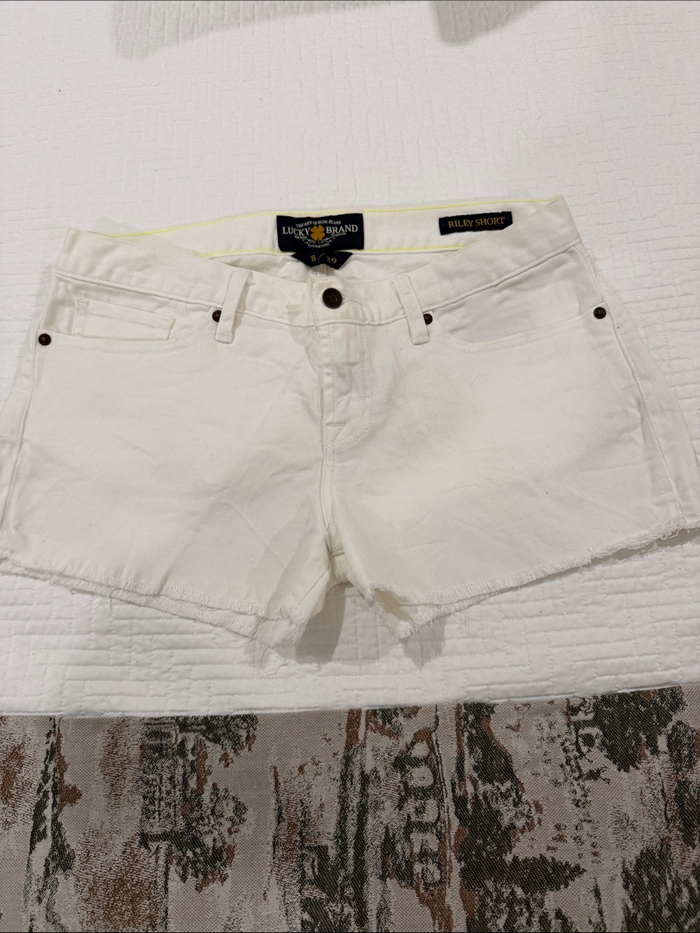 Lucky Brand Riley Short White Denim Cutoff Shorts